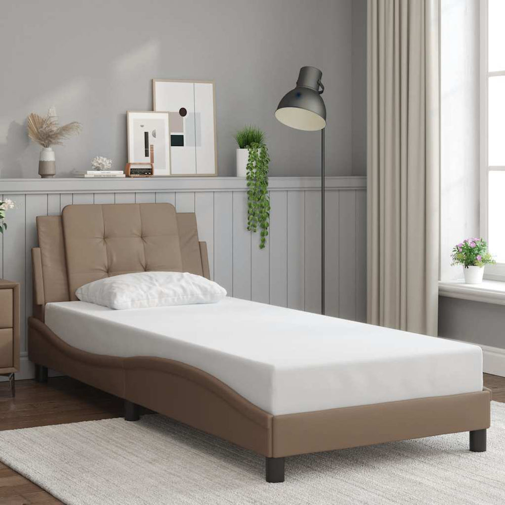 vidaXL Bed Frame without Mattress "Zadar" Cappuccino Brown 80x200 cm Faux Leather