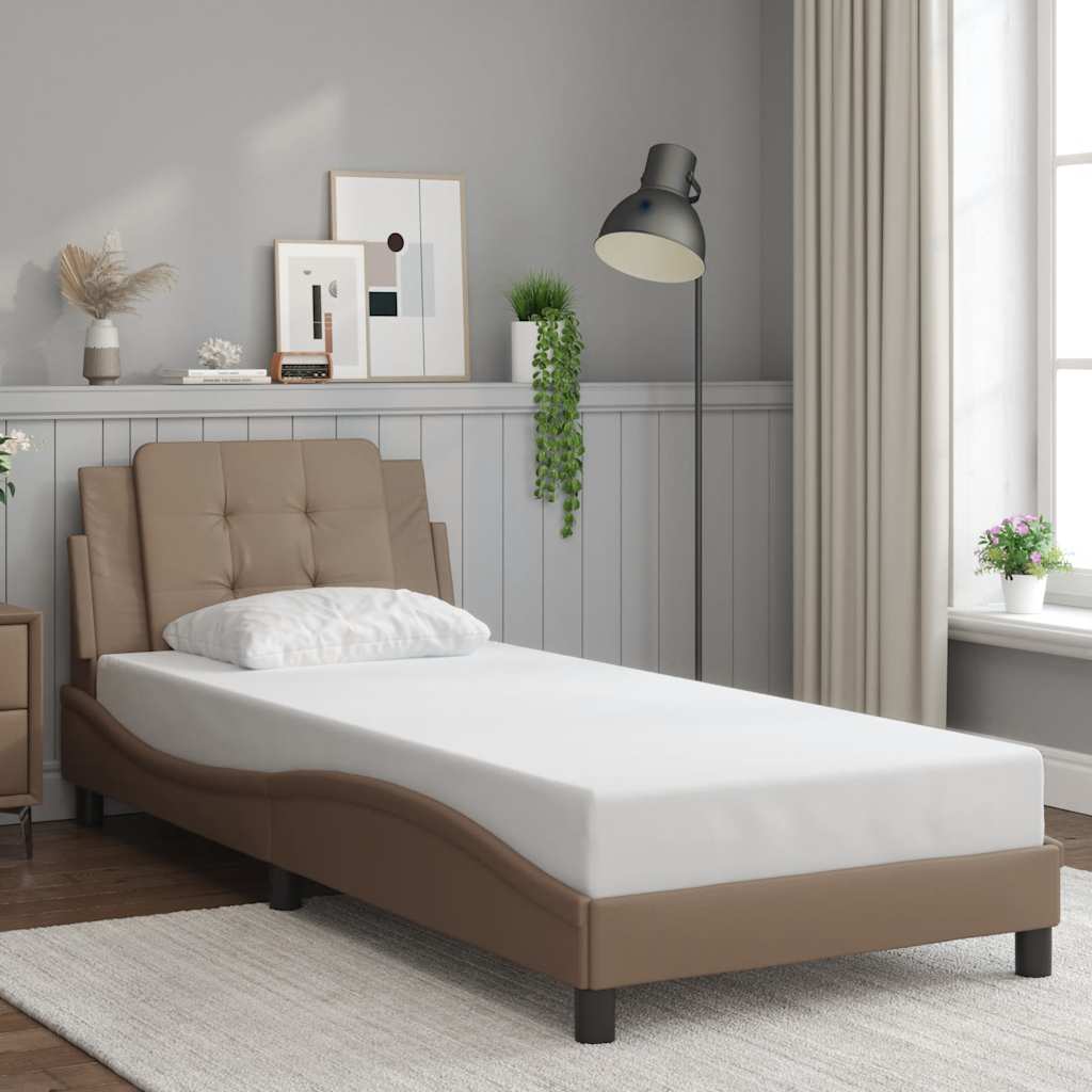 vidaXL Bed Frame without Mattress "Zadar" Cappuccino Brown 80x200 cm Faux Leather