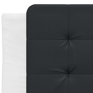 vidaXL Bed Frame without Mattress "Zadar" White and Black 80x200 cm Faux Leather