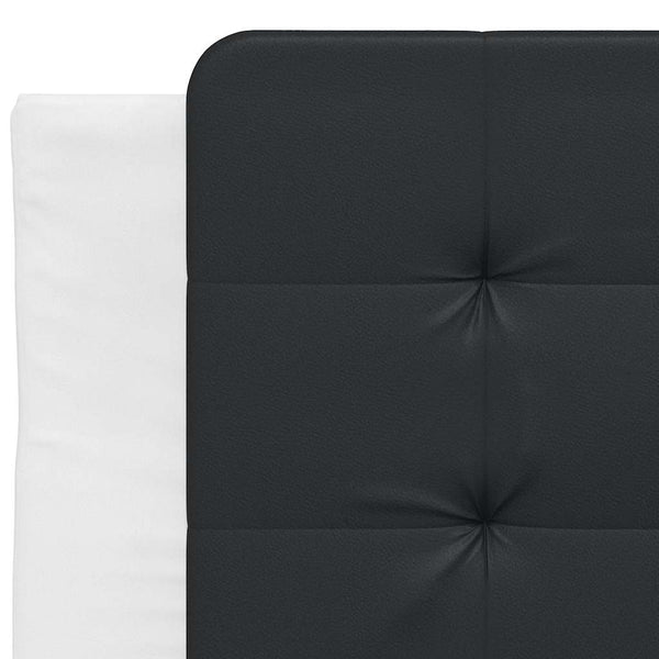 vidaXL Bed Frame without Mattress "Zadar" White and Black 80x200 cm Faux Leather