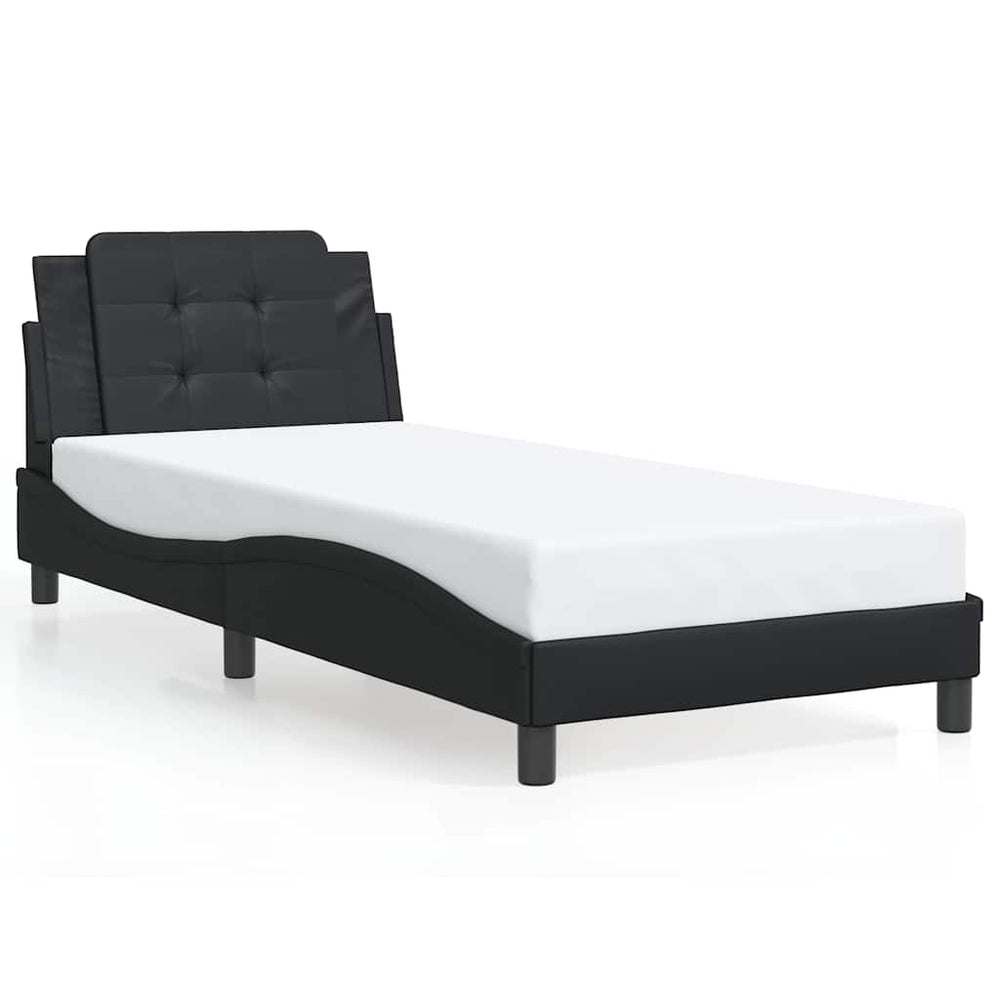 vidaXL Bed Frame without Mattress "Zadar" Black 90x190 cm Faux Leather