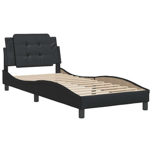 vidaXL Bed Frame without Mattress "Zadar" Black 90x190 cm Faux Leather