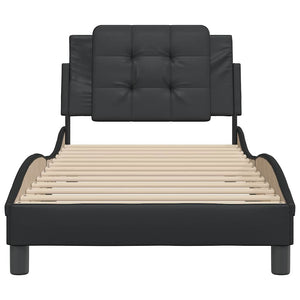vidaXL Bed Frame without Mattress "Zadar" Black 90x190 cm Faux Leather