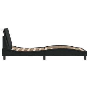 vidaXL Bed Frame without Mattress "Zadar" Black 90x190 cm Faux Leather