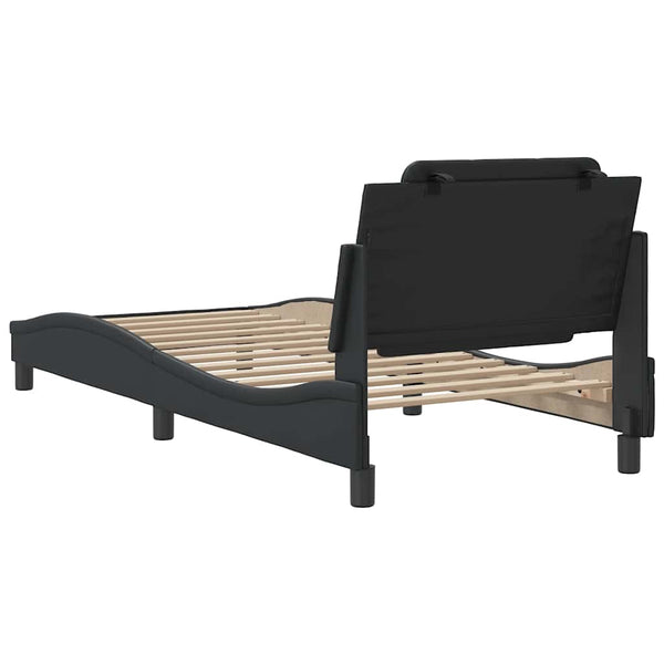 vidaXL Bed Frame without Mattress "Zadar" Black 90x190 cm Faux Leather