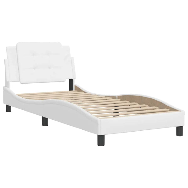 vidaXL Bed Frame without Mattress "Zadar" White 90x190 cm Faux Leather
