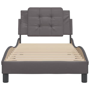 vidaXL Bed Frame without Mattress "Zadar" Grey 90x190 cm Faux Leather