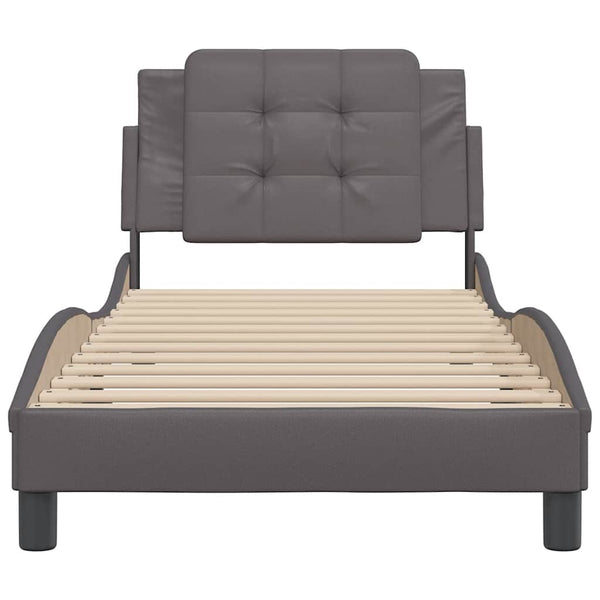 vidaXL Bed Frame without Mattress "Zadar" Grey 90x190 cm Faux Leather