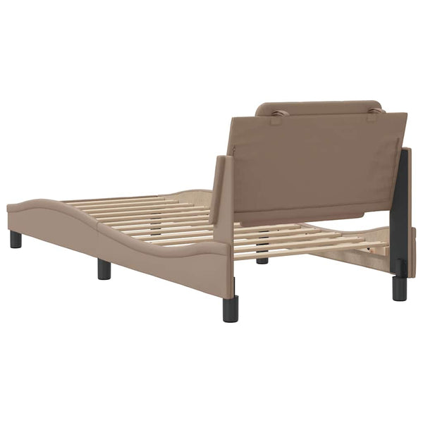 vidaXL Bed Frame without Mattress "Zadar" Cappuccino Brown 90x190 cm Faux Leather