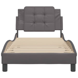 vidaXL Bed Frame without Mattress "Zadar" Grey 90x200 cm Faux Leather