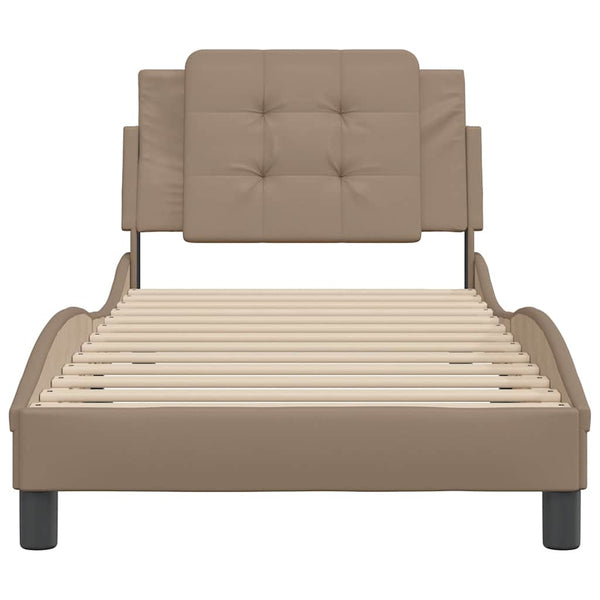 vidaXL Bed Frame without Mattress "Zadar" Cappuccino-Brown 90x200 cm Faux Leather