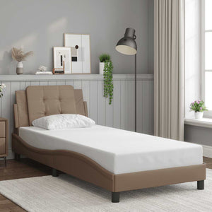 vidaXL Bed Frame without Mattress "Zadar" Cappuccino-Brown 90x200 cm Faux Leather