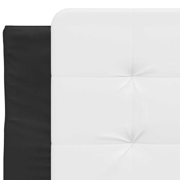 vidaXL Bed Frame without Mattress "Zadar" Black and White 90x200 cm Faux Leather