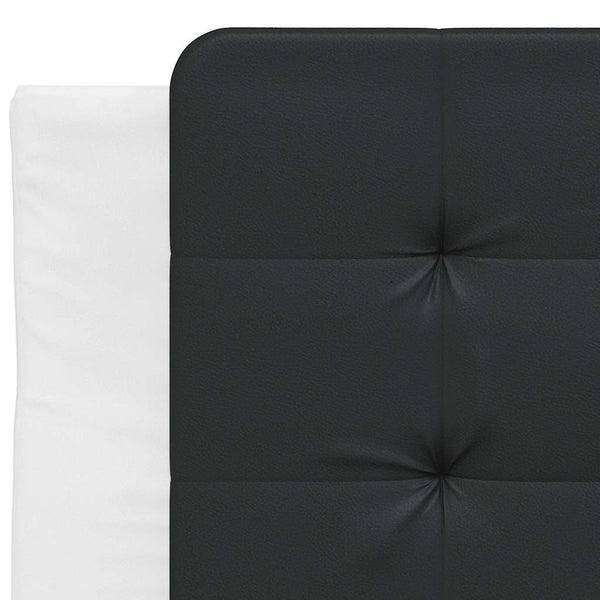 vidaXL Bed Frame without Mattress "Zadar" White and Black 90x200 cm Faux Leather