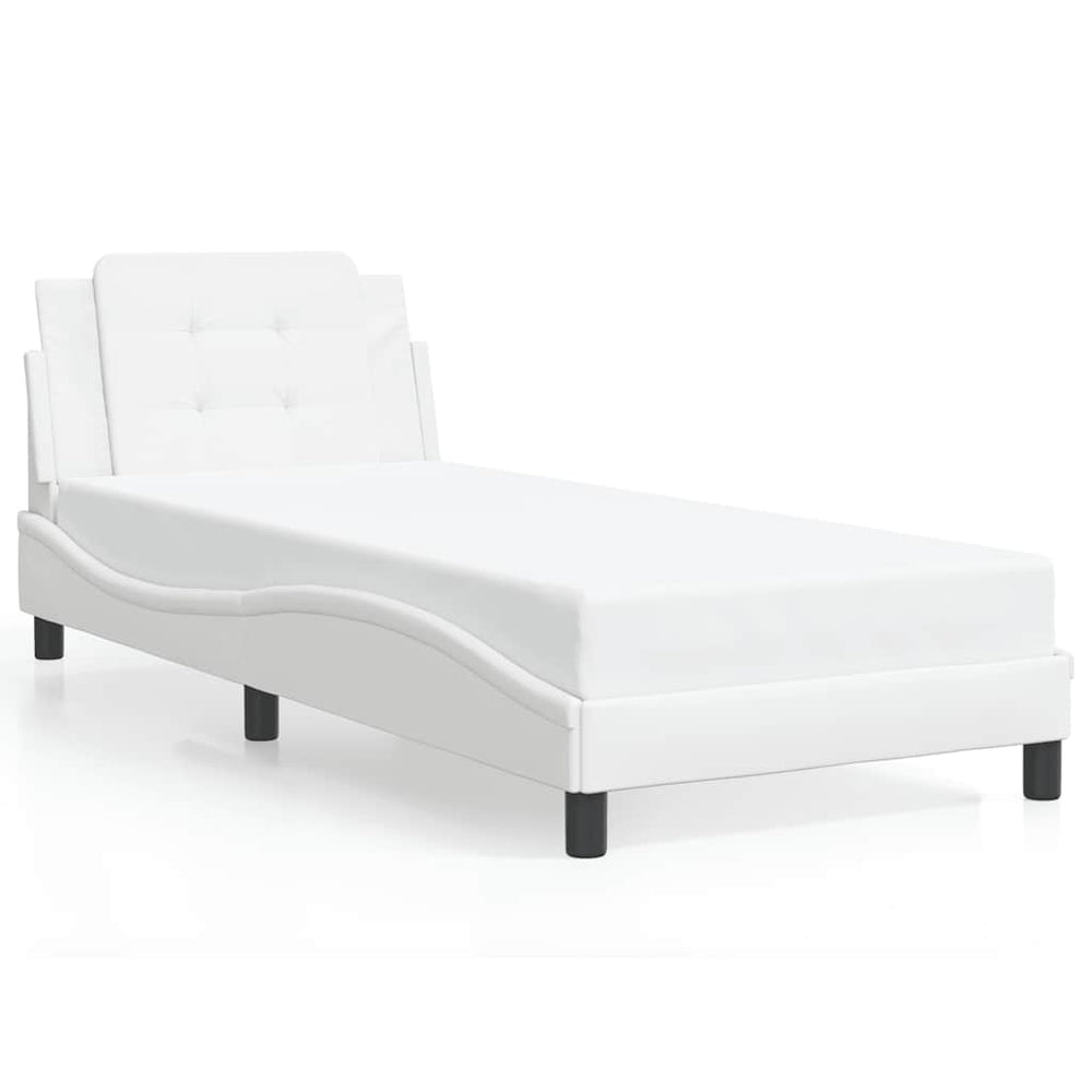 vidaXL Bed Frame without Mattress "Zadar" White 100x200 cm Faux Leather