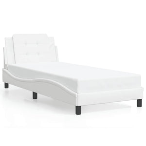 vidaXL Bed Frame without Mattress "Zadar" White 100x200 cm Faux Leather