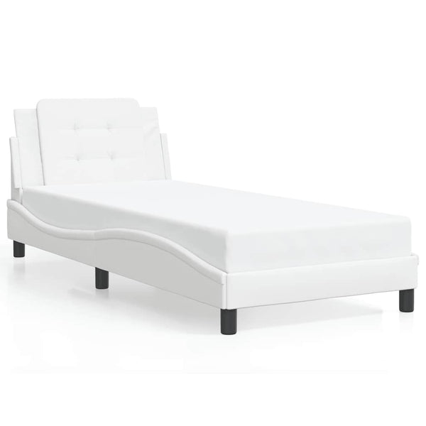 vidaXL Bed Frame without Mattress "Zadar" White 100x200 cm Faux Leather