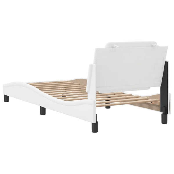 vidaXL Bed Frame without Mattress "Zadar" White 100x200 cm Faux Leather