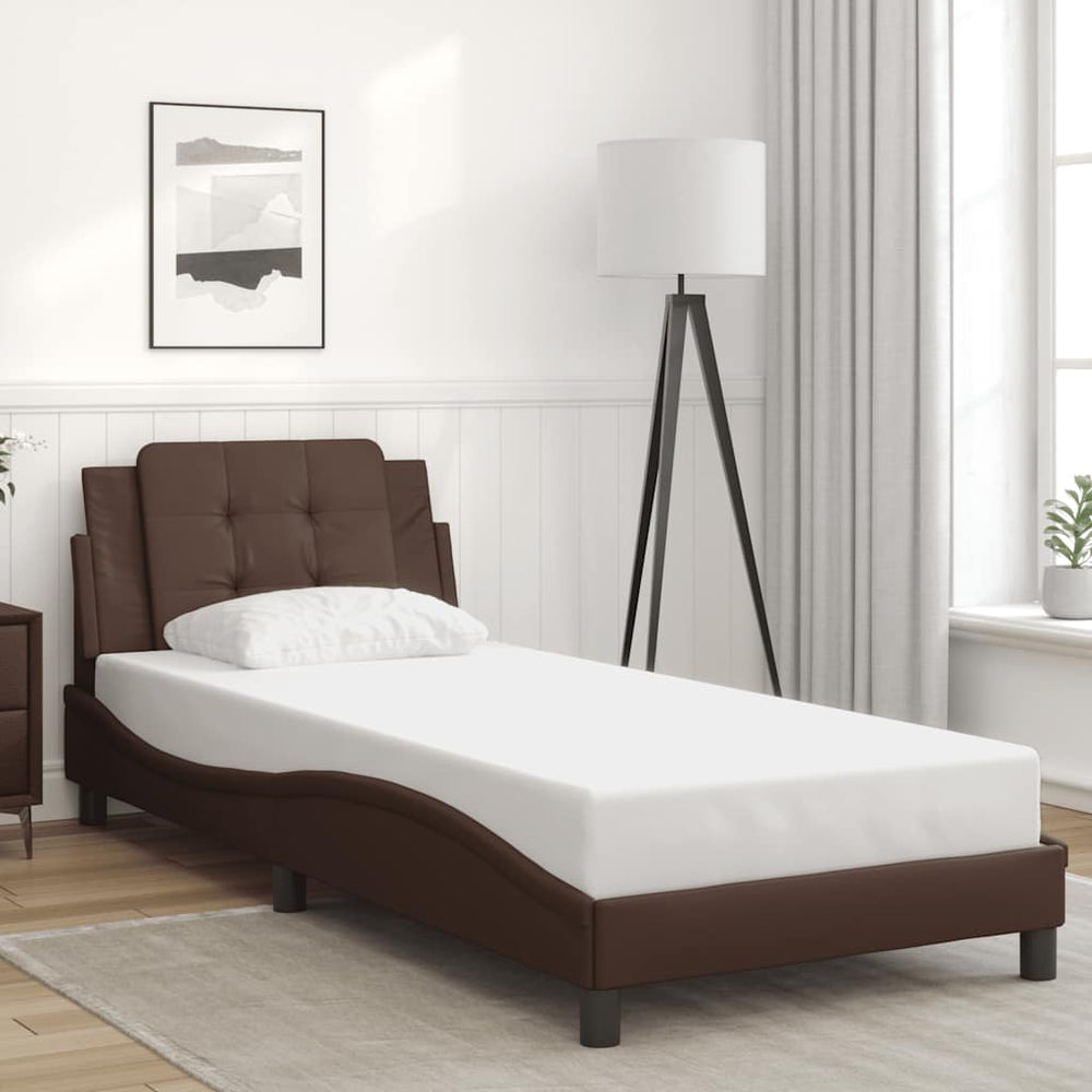 vidaXL Bed Frame without Mattress "Zadar" Brown 100x200 cm Faux Leather
