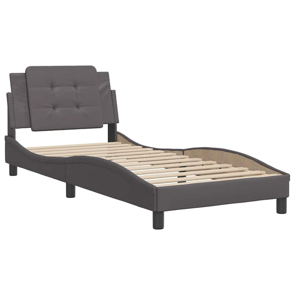 vidaXL Bed Frame without Mattress "Zadar" Grey 100x200 cm Faux Leather