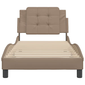 vidaXL Bed Frame without Mattress "Zadar" Cappuccino Brown 100x200 cm Faux Leather