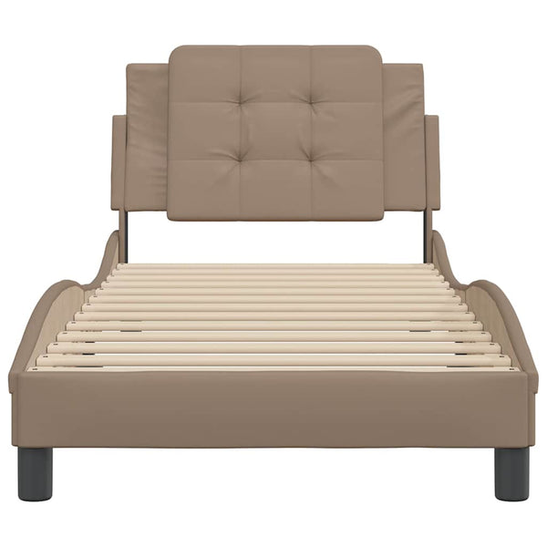 vidaXL Bed Frame without Mattress "Zadar" Cappuccino Brown 100x200 cm Faux Leather