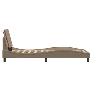 vidaXL Bed Frame without Mattress "Zadar" Cappuccino Brown 100x200 cm Faux Leather