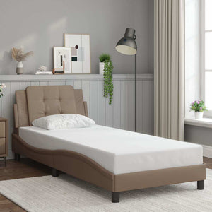 vidaXL Bed Frame without Mattress "Zadar" Cappuccino Brown 100x200 cm Faux Leather