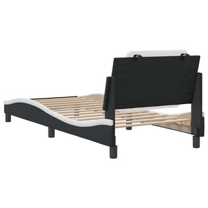 vidaXL Bed Frame Without Mattress "Zadar" Black and White 100x200 cm Faux Leather