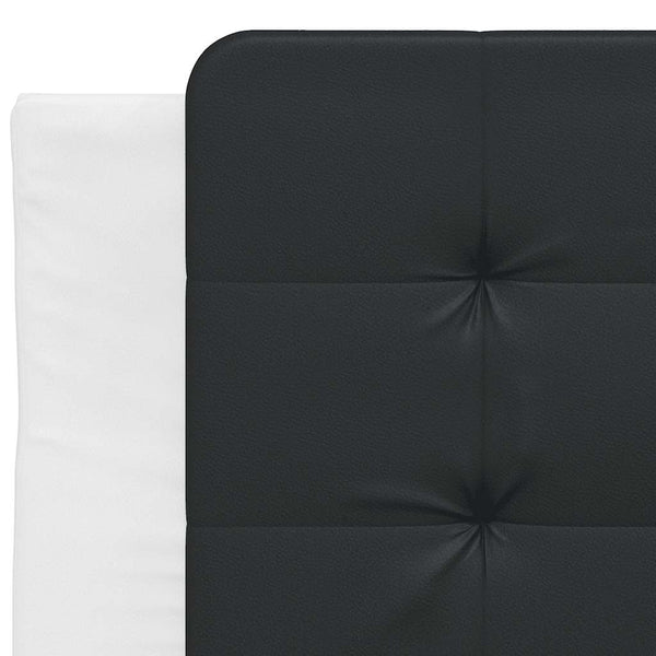 vidaXL Bed Frame without Mattress "Zadar" White and Black 100x200 cm Faux Leather
