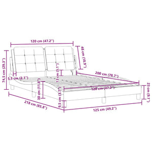 vidaXL Bed Frame without Mattress "Zadar" Black 120x200 cm Faux Leather