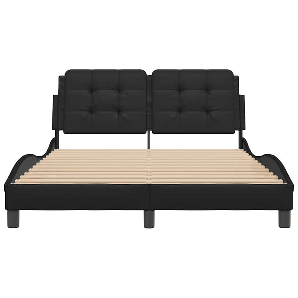 vidaXL Bed Frame without Mattress "Zadar" Black 120x200 cm Faux Leather