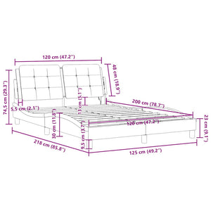 vidaXL Bed Frame without Mattress "Zadar" White 120x200 cm Faux Leather