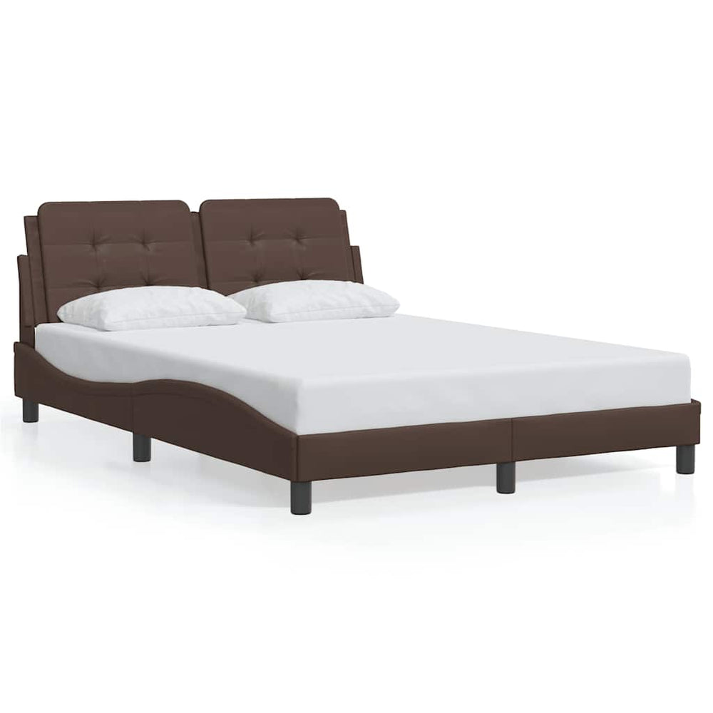 vidaXL Bed Frame without Mattress "Zadar" Brown 120x200 cm Faux Leather