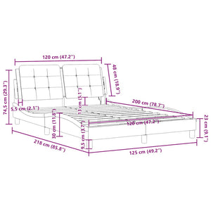 vidaXL Bed Frame without Mattress "Zadar" Brown 120x200 cm Faux Leather