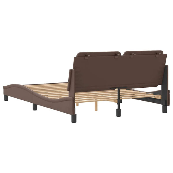 vidaXL Bed Frame without Mattress "Zadar" Brown 120x200 cm Faux Leather