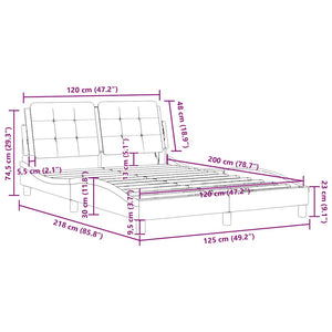 vidaXL Bed Frame without Mattress "Zadar" White and Black 120x200 cm Faux Leather