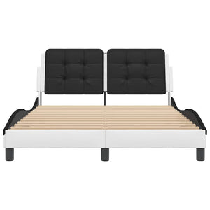 vidaXL Bed Frame without Mattress "Zadar" White and Black 120x200 cm Faux Leather