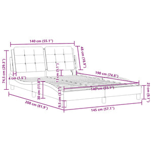 vidaXL Bed Frame without Mattress "Zadar" Black 140x190 cm Faux Leather