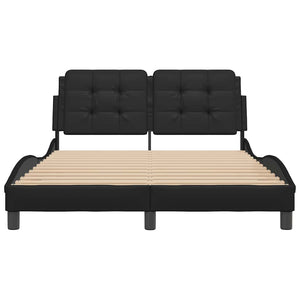 vidaXL Bed Frame without Mattress "Zadar" Black 140x190 cm Faux Leather