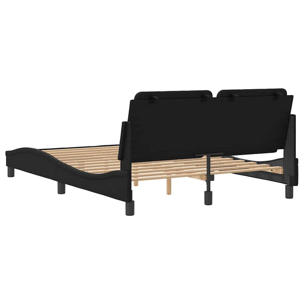 vidaXL Bed Frame without Mattress "Zadar" Black 140x190 cm Faux Leather