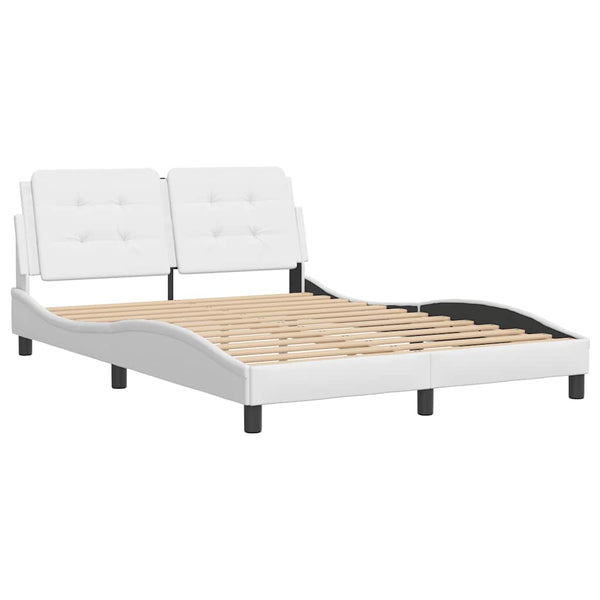 vidaXL Bed Frame without Mattress "Zadar" White 140x190 cm Faux Leather