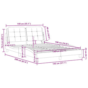 vidaXL Bed Frame without Mattress "Zadar" White 140x190 cm Faux Leather