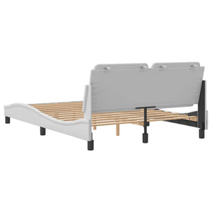 vidaXL Bed Frame without Mattress "Zadar" White 140x190 cm Faux Leather