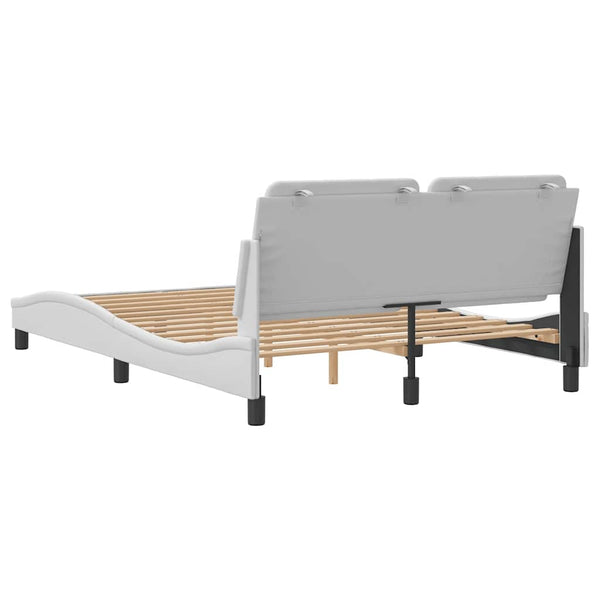 vidaXL Bed Frame without Mattress "Zadar" White 140x190 cm Faux Leather