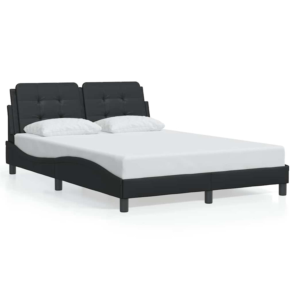 vidaXL Bed Frame without Mattress "Zadar" Black 140x200 cm Faux Leather
