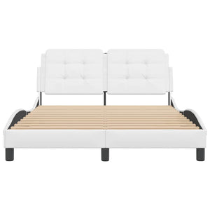 vidaXL Bed Frame without Mattress "Zadar" White 140x200 cm Faux Leather