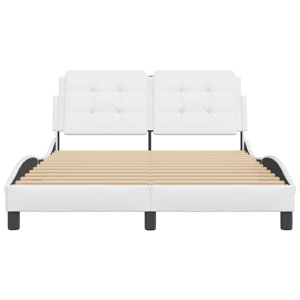 vidaXL Bed Frame without Mattress "Zadar" White 140x200 cm Faux Leather