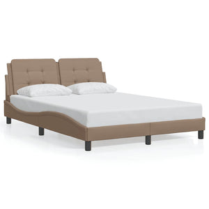 vidaXL Bed Frame without Mattress "Zadar" Cappuccino Brown 140x200 cm Faux Leather