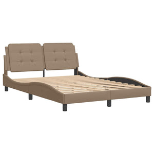 vidaXL Bed Frame without Mattress "Zadar" Cappuccino Brown 140x200 cm Faux Leather